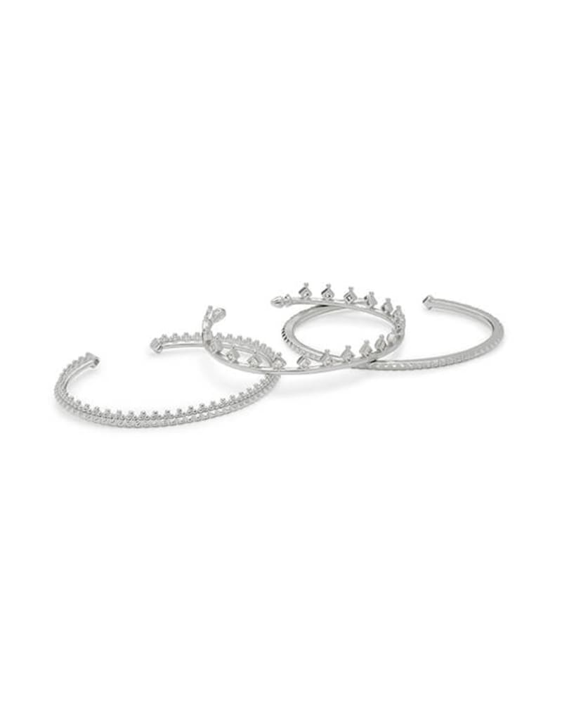 Delphine Silver Pinch Cuff Bracelet Set image number 1