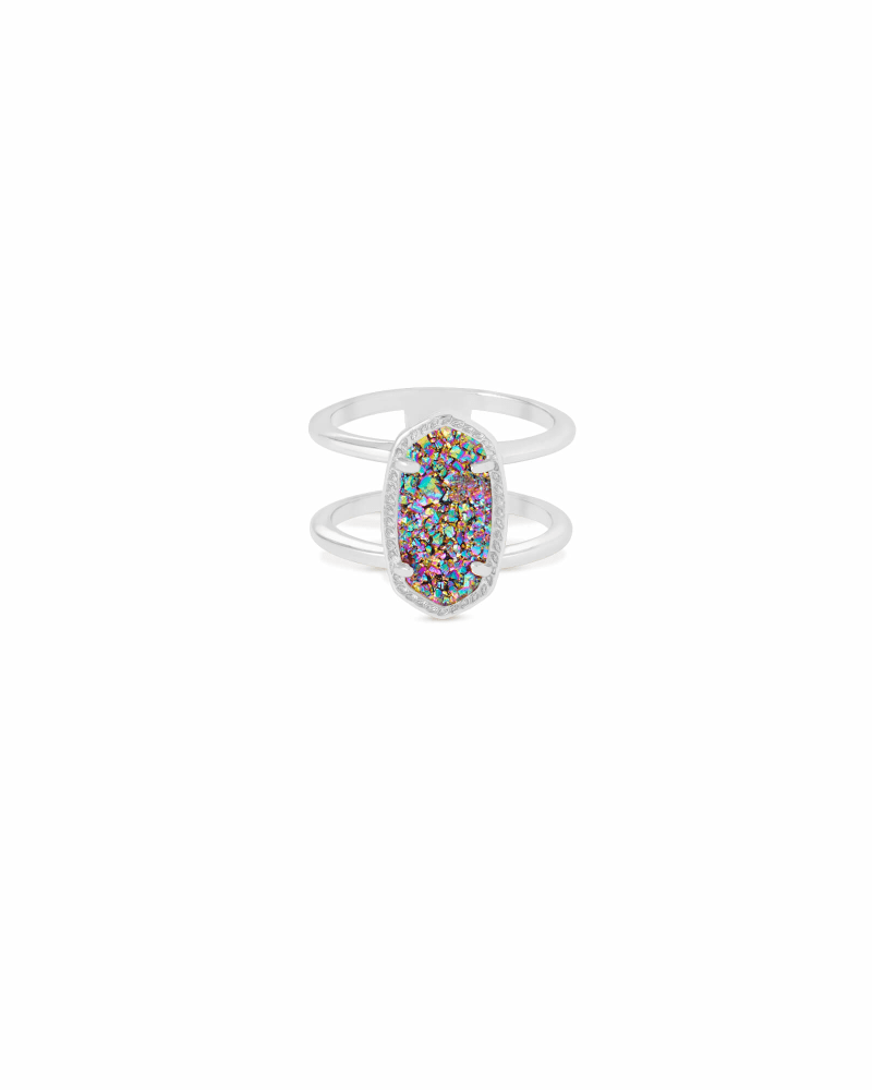 Elyse Silver Ring in Multicolor Drusy image number 0