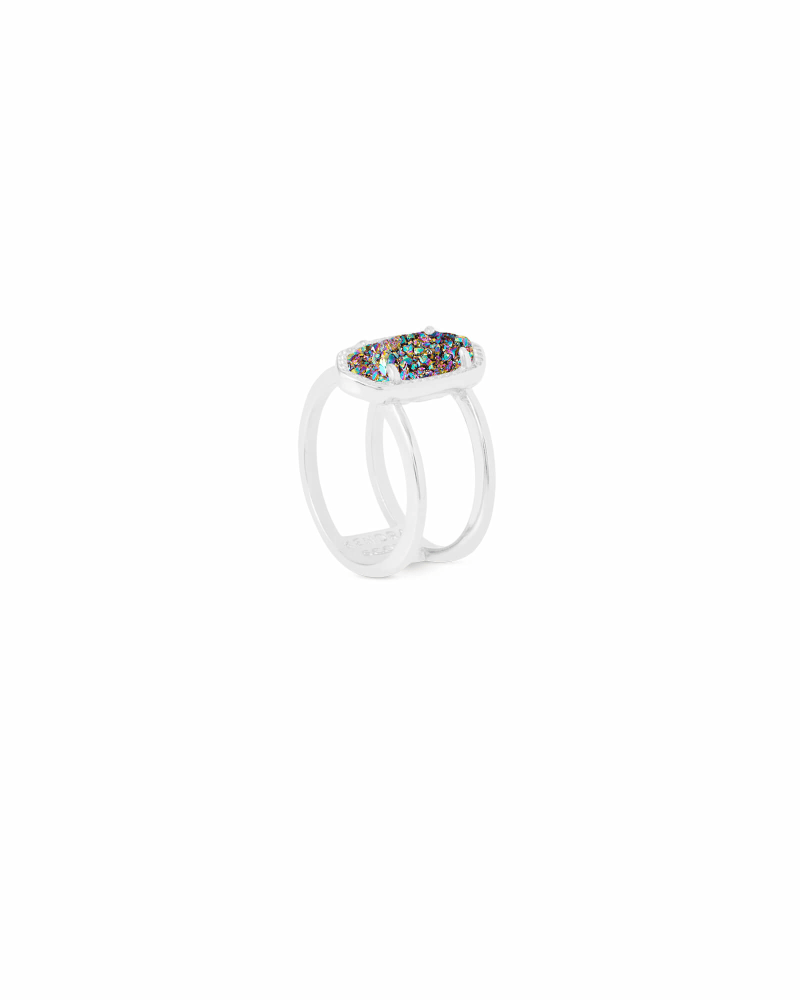 Elyse Silver Ring in Multicolor Drusy image number 2