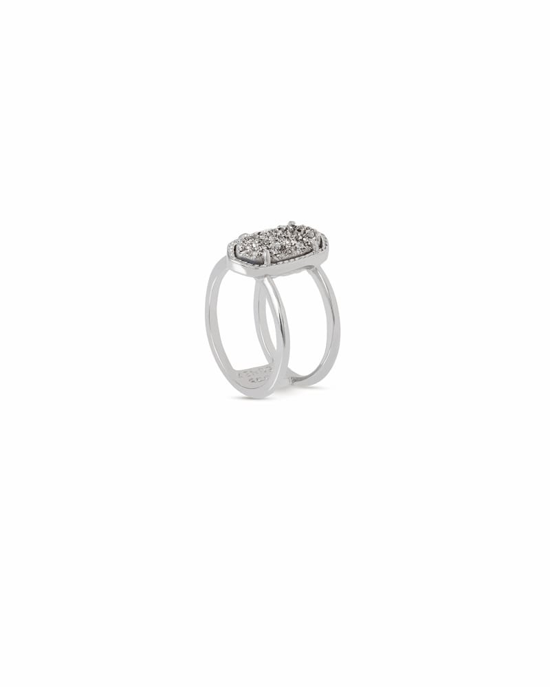 Elyse Silver Ring in Platinum Drusy image number 2