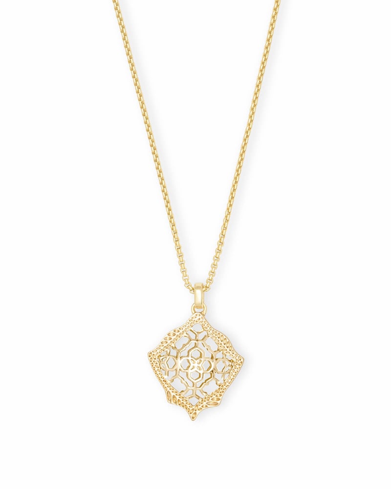 Kacey Gold Long Pendant Necklace in 