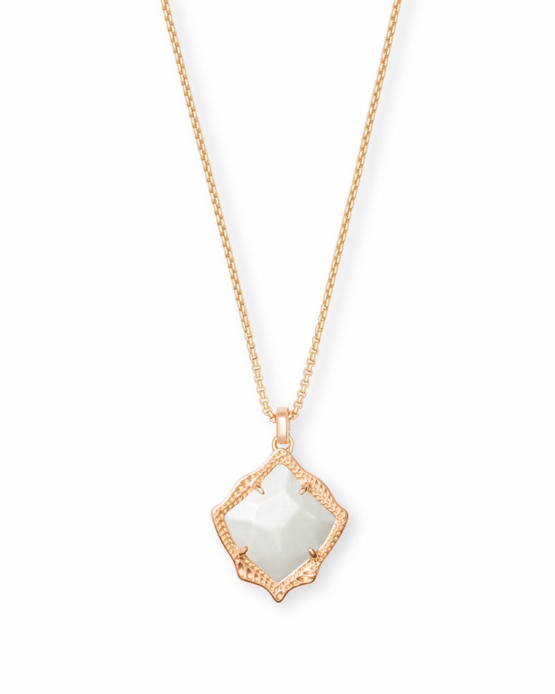 Kacey Rose Gold Long Pendant Necklace in Ivory Pearl image number 0