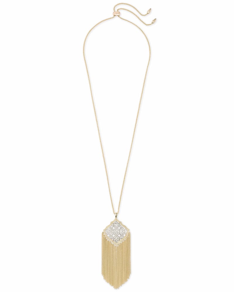 Kingston Gold Pendant Necklace in Silver Filigree | Kendra Scott