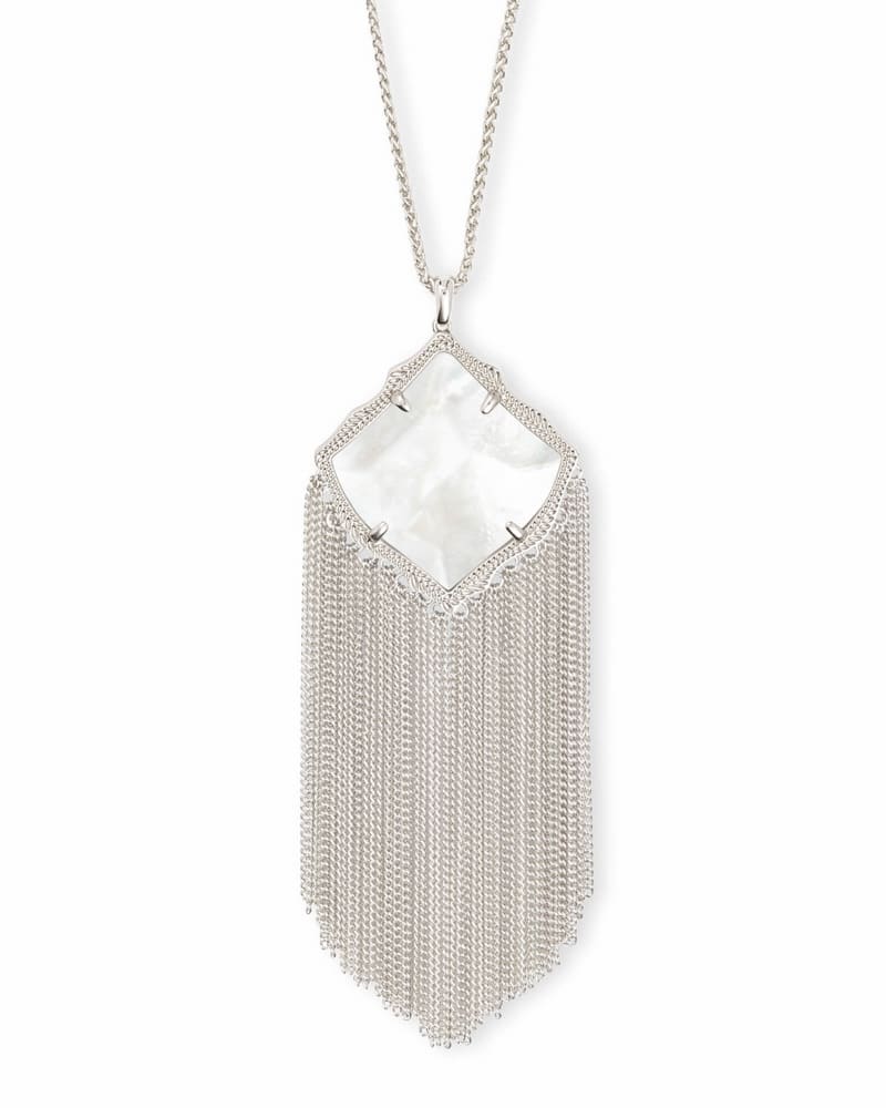 Kingston Silver Long Pendant Necklace in Ivory Pearl image number 0