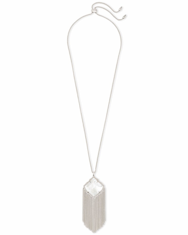 Kingston Silver Long Pendant Necklace in Ivory Pearl image number 2