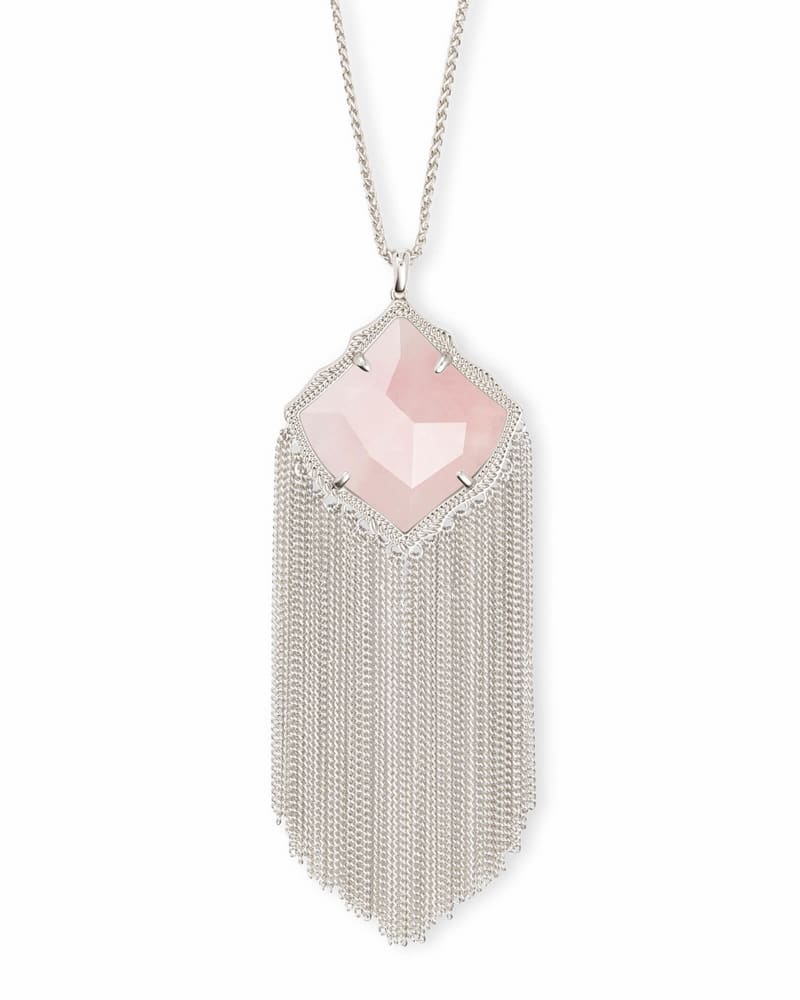 Kingston Silver Long Pendant Necklace in Rose Quartz image number 0