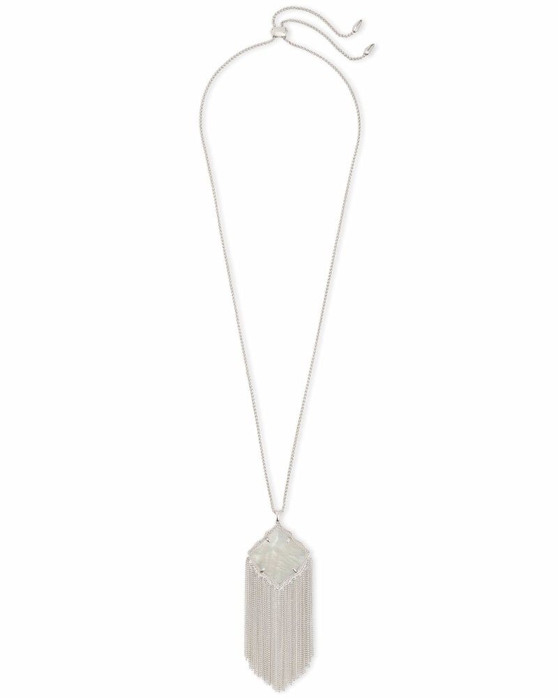 Kingston Silver Long Pendant Necklace in White Pearl | Kendra Scott