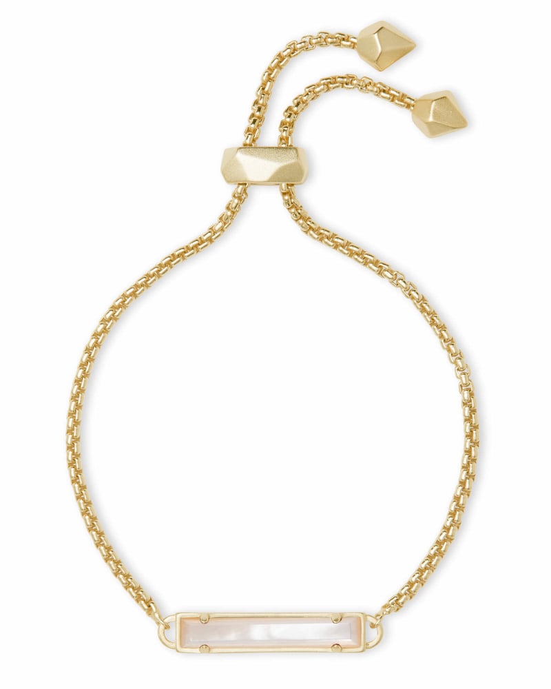 Stan Gold Adjustable Chain Bracelet in Ivory Pearl image number 0