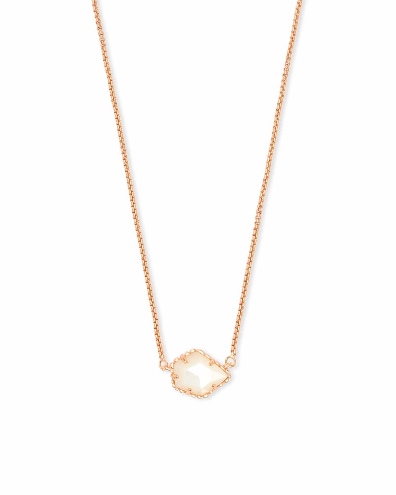 Tess Rose Gold Pendant Necklace In Ivory Pearl image number 0