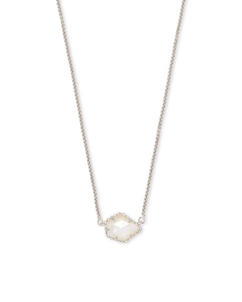 Tess Silver Small Pendant Necklace In Ivory Pearl image number 0