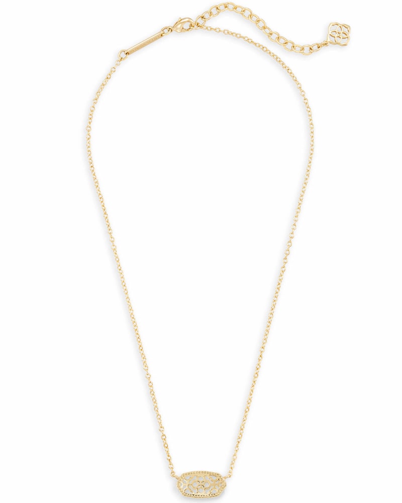 Elisa Gold Pendant Necklace in Gold Filigree image number 2