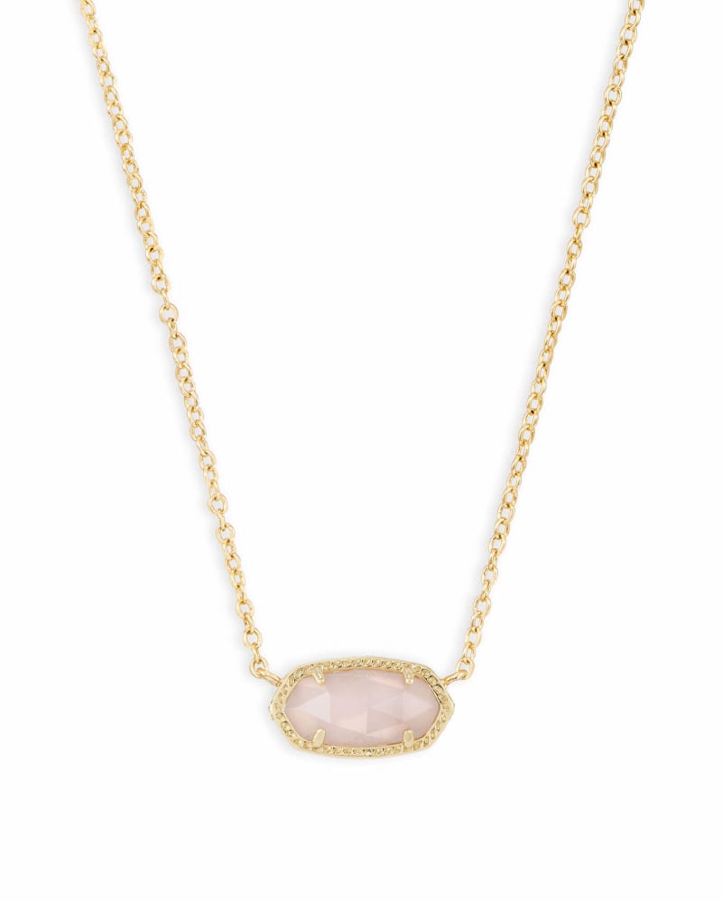 Elisa Gold Pendant Necklace In Rose Quartz Kendra Scott