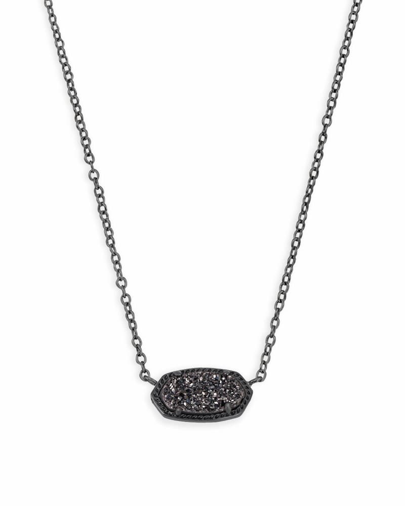 Elisa Gunmetal Pendant Necklace in 