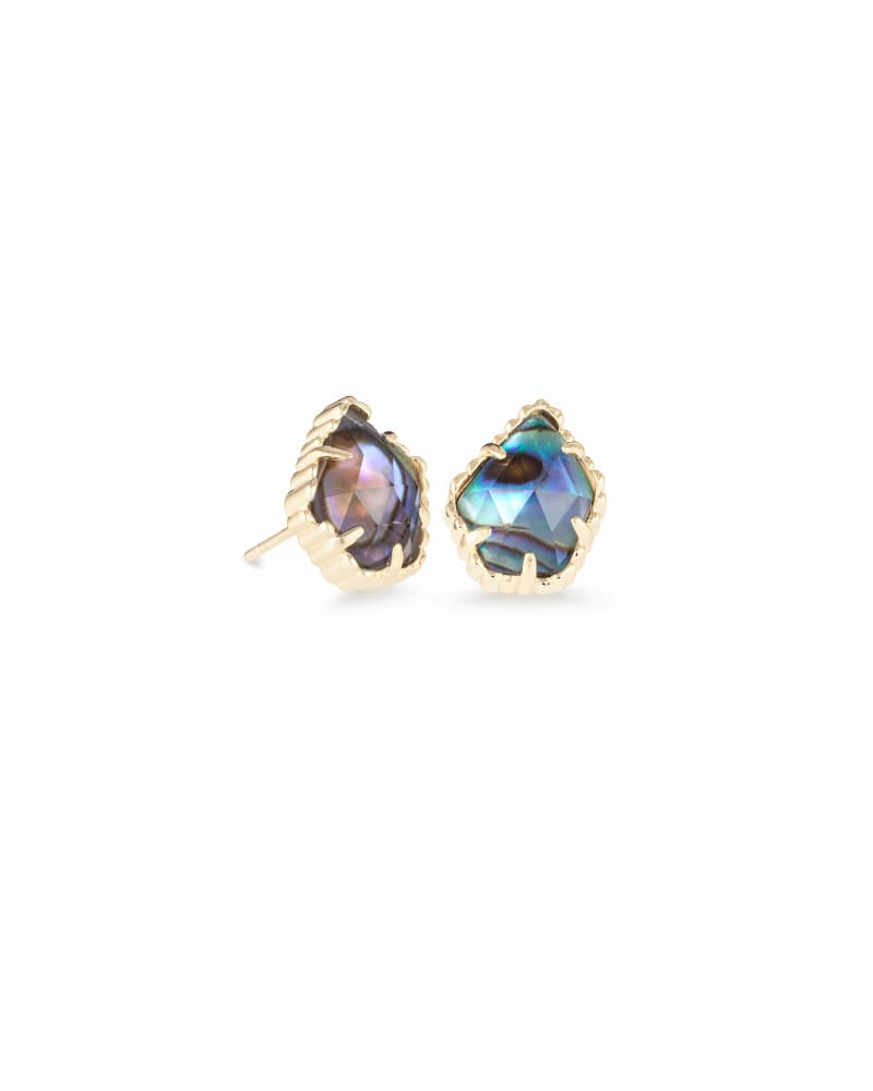 Tessa Stud Gold Earrings in Abalone Shell Kendra Scott