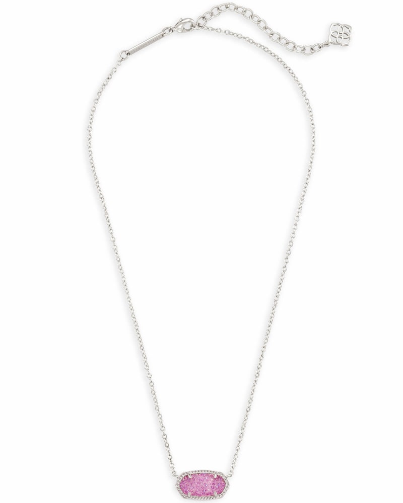 Elisa Silver Pendant Necklace In Violet Drusy Kendra Scott