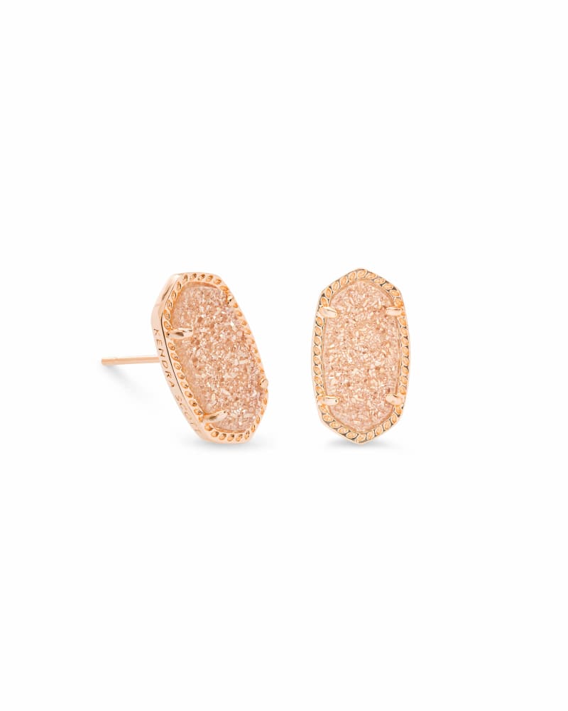 Ellie Rose Gold Stud Earrings in Sand Drusy image number 0