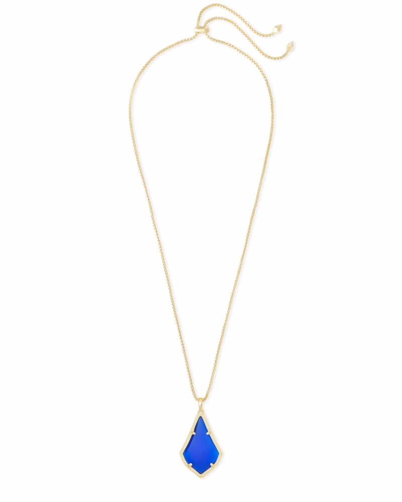 Alex Gold Pendant Necklace in Cobalt Cat's Eye image number 2