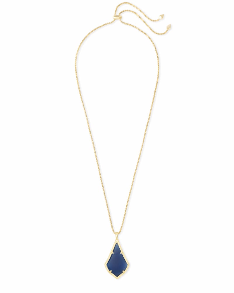 Alex Gold Pendant Necklace in Navy Cat's Eye image number 2