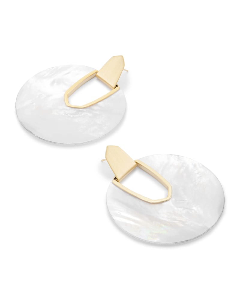 Diane Gold Statement Earrings in Ivory Pearl image number 2