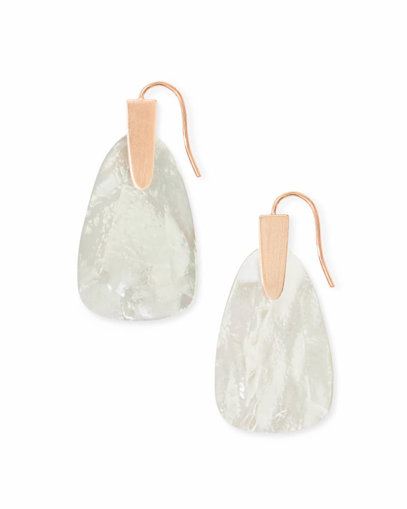Marty Rose Gold Drop Earrings in Ivory Pearl image number 0