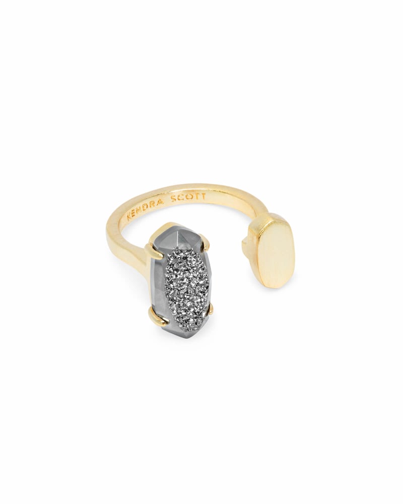 Pryde Gold Ring in Platinum Drusy image number 0