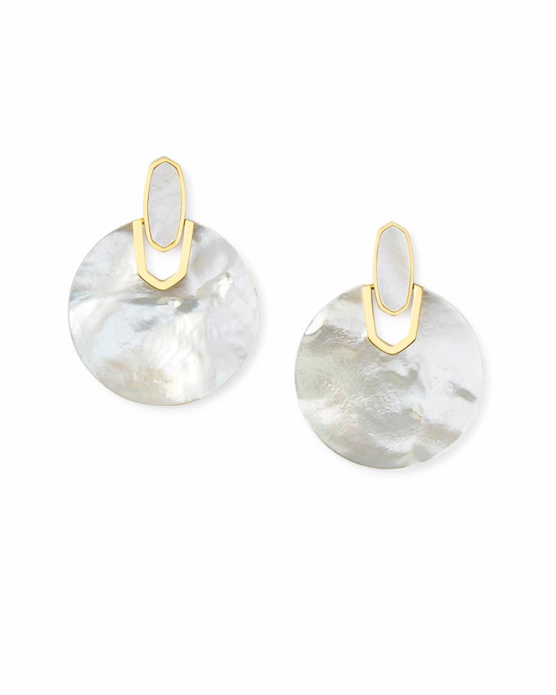 Didi Gold Statement Earrings in Ivory Pearl image number 0