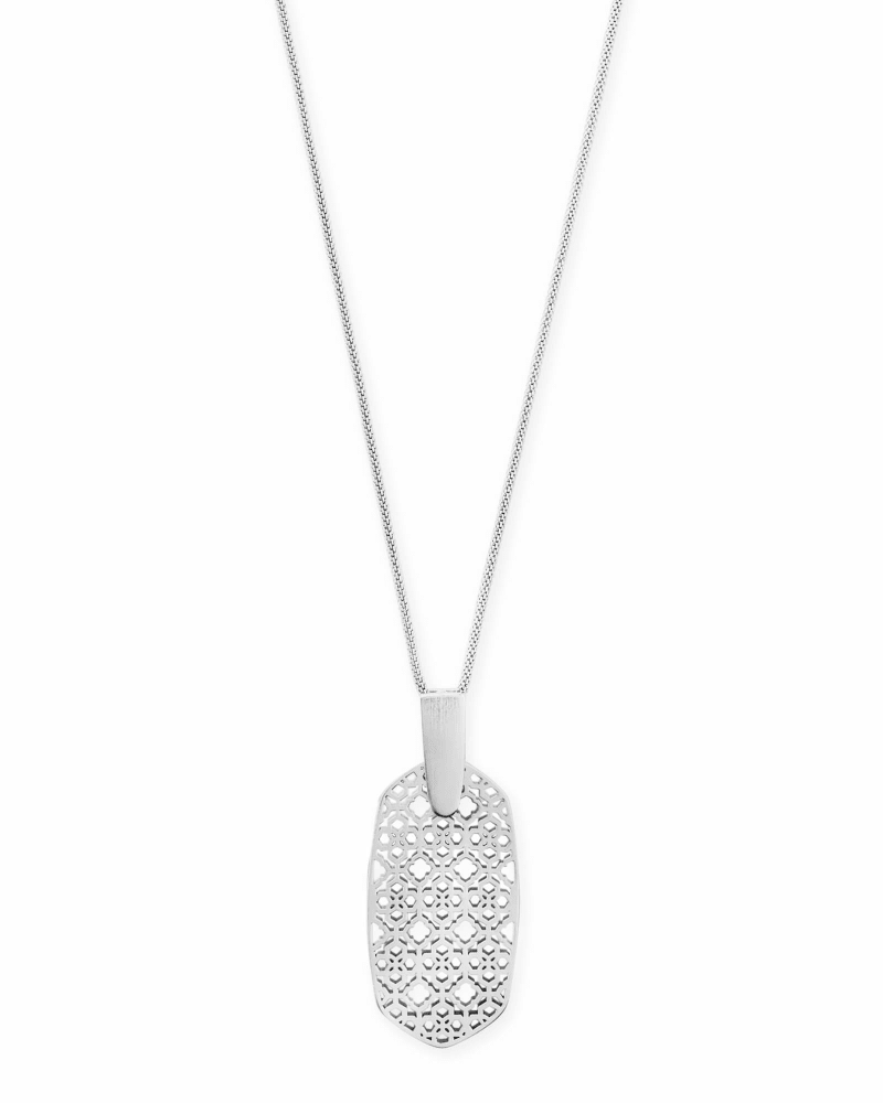 Inez Long Pendant Necklace in Filigree image number 0