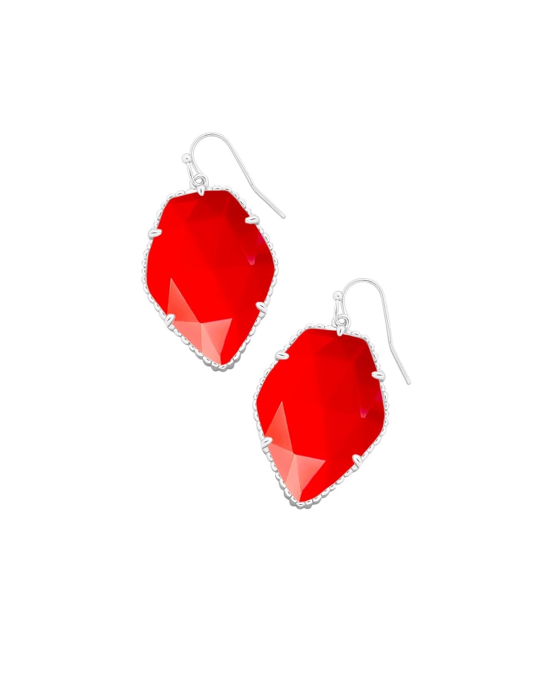 Corley Silver Drop Earrings in Bright Red image number 0