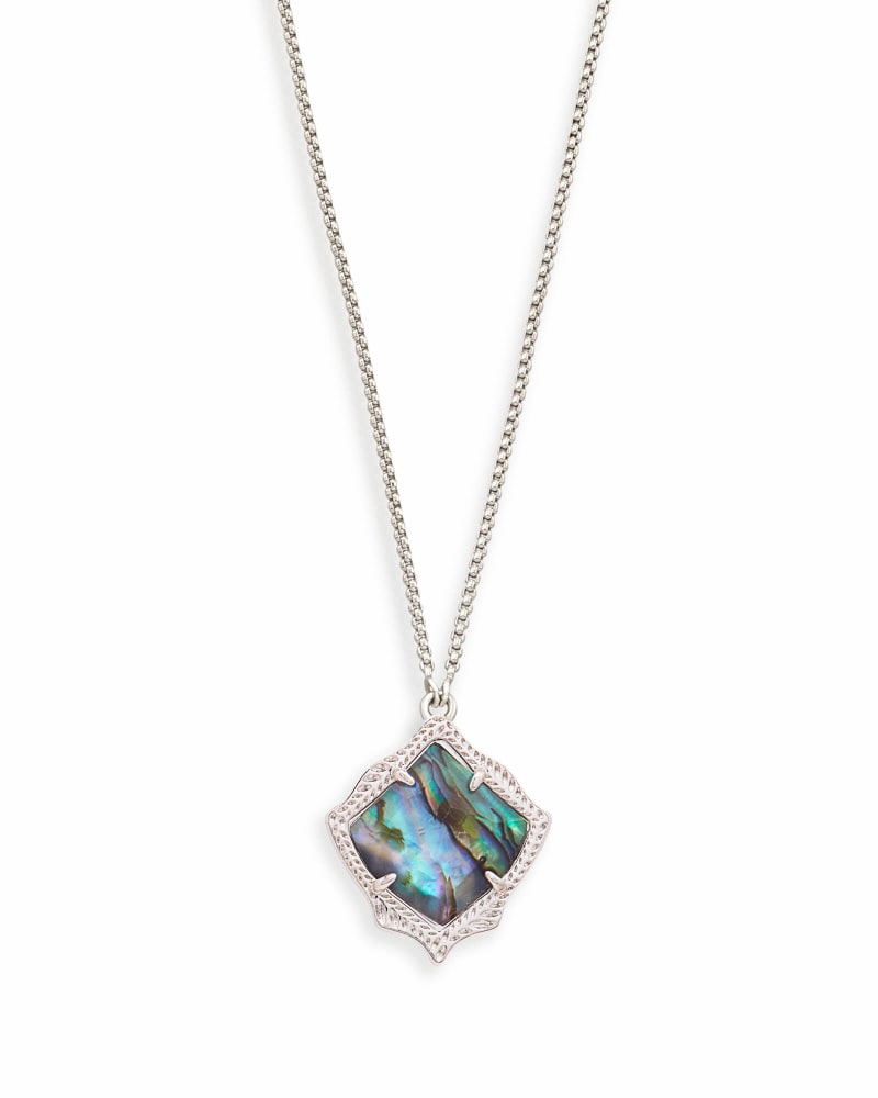 Kacey Silver Long Pendant Necklace in Abalone Shell image number 0