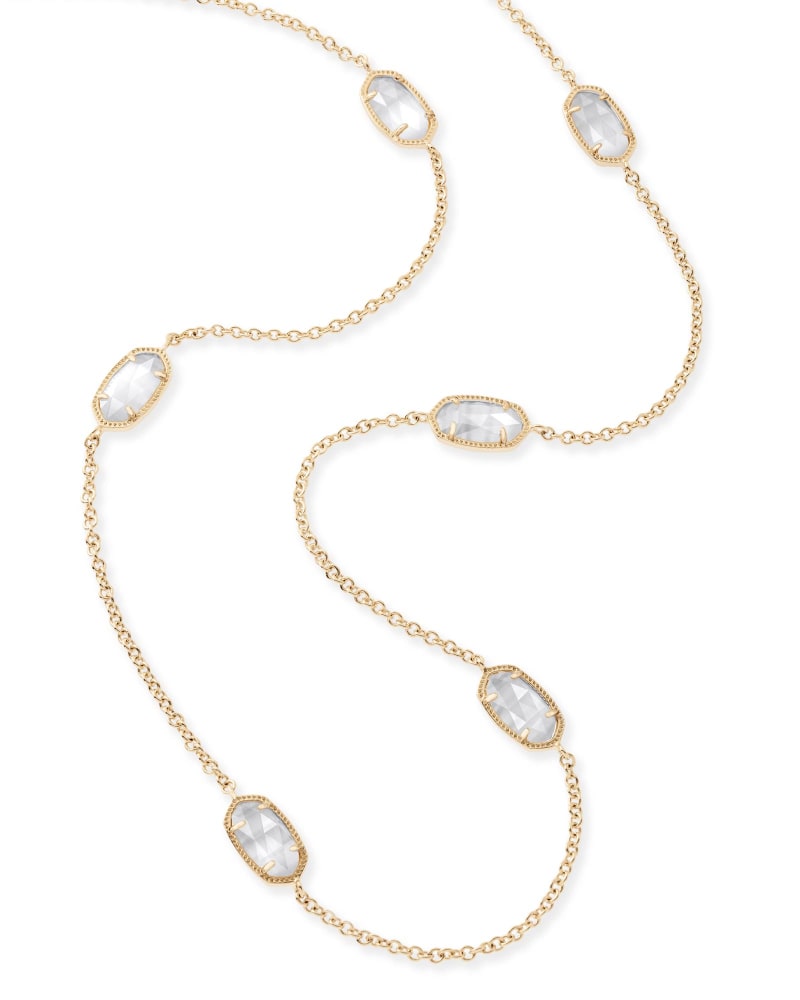 Kellie Gold Long Necklace in Slate image number 2
