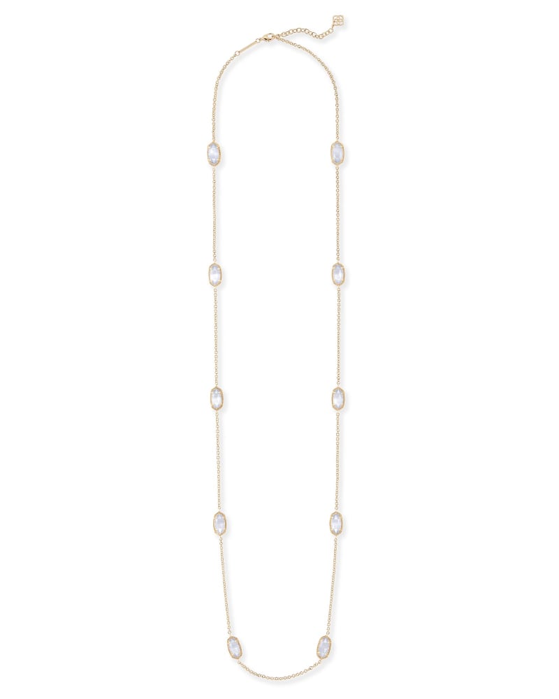 Kellie Gold Long Necklace in Slate image number 0