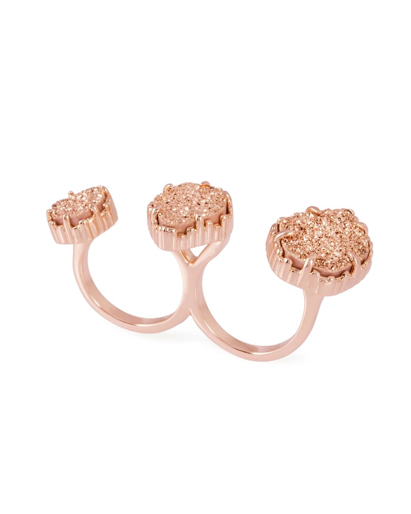 Naomi Double Ring in Rose Gold Drusy image number 2