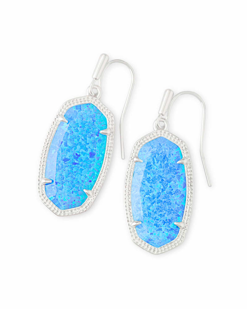 Dani Silver Drop Earrings in Ocean Kyocera Opal image number 0