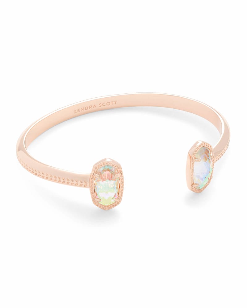 Elton Rose Gold Cuff Bracelet in Dichroic Glass image number 0