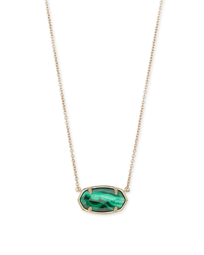 Elisa 18k Gold Vermeil Pendant Necklace in Malachite image number 0