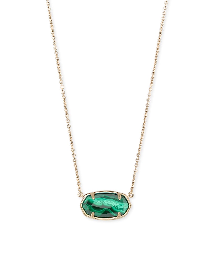 Elisa 18k Gold Vermeil Pendant Necklace in Green Malachite | Kendra Scott