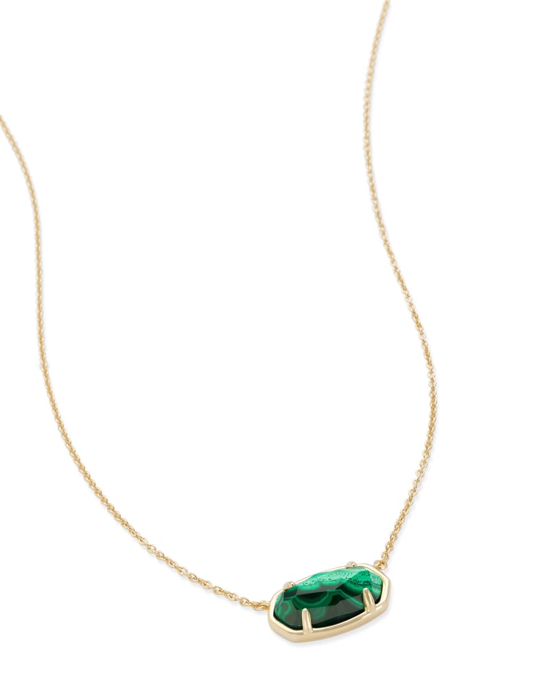 Elisa 18k Gold Vermeil Pendant Necklace in Malachite image number 2