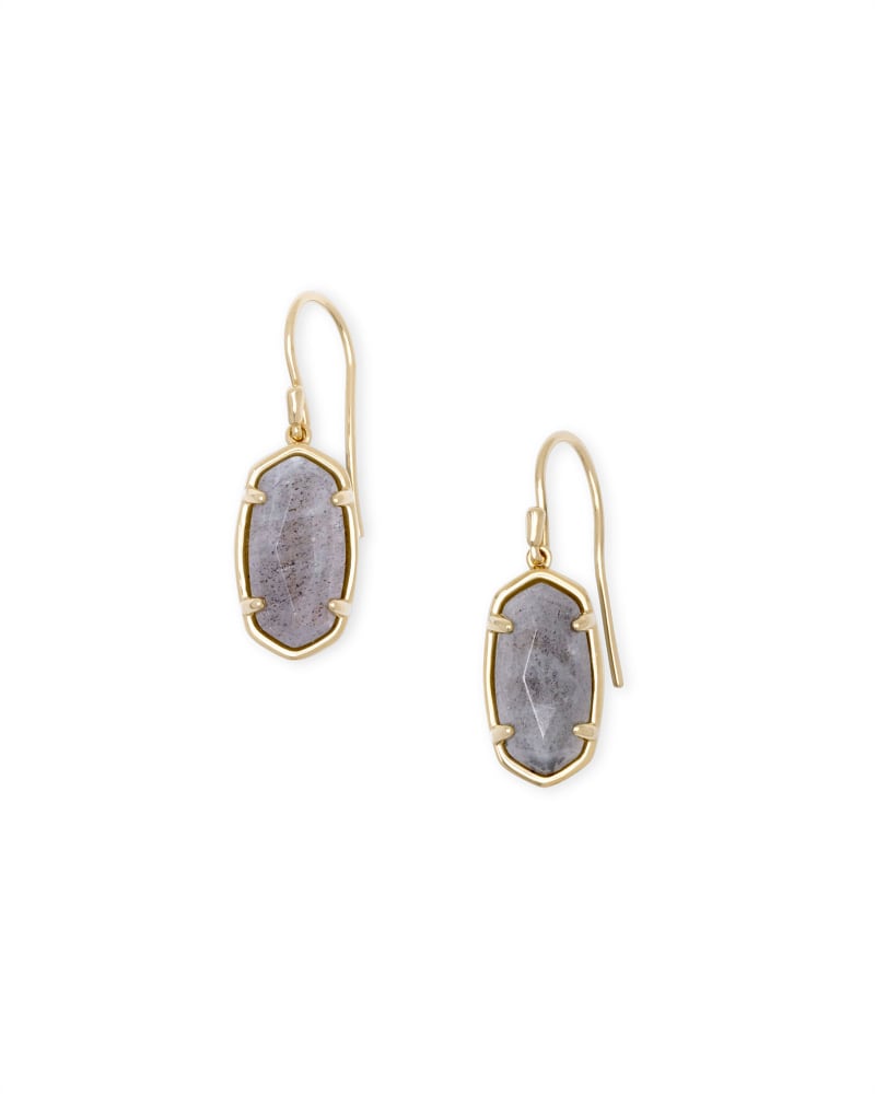 Lee 18k Gold Vermeil Drop Earrings in Gray Labradorite image number 0