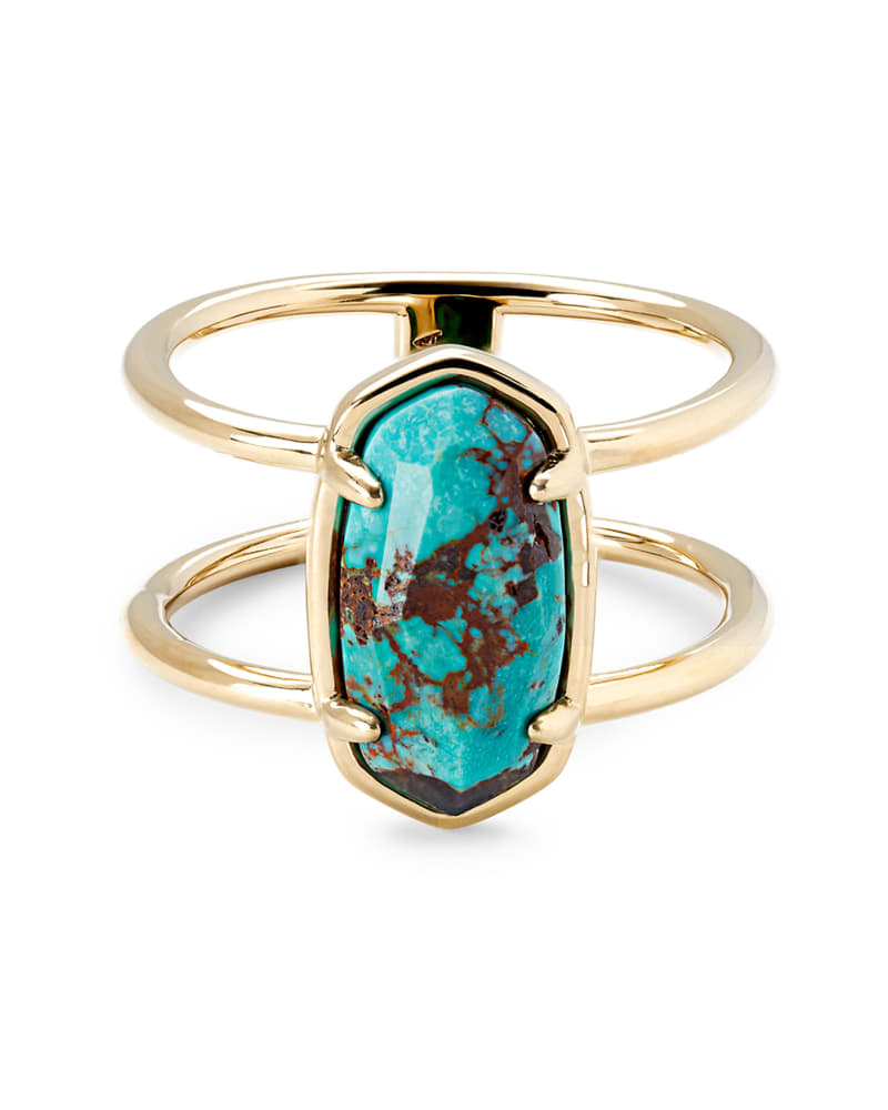 Elyse 18k Gold Vermeil Double Band Ring in Turquoise image number 0