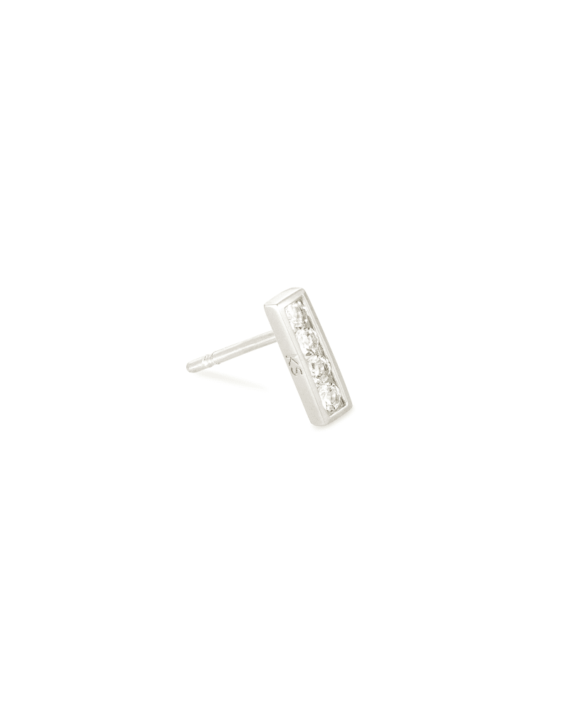 Ciera Sterling Silver Mini Stud Earring in White Topaz image number 0
