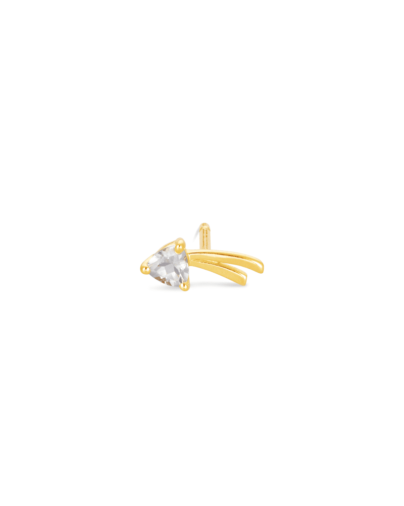 Nicki 18k Gold Vermeil Mini Stud Earring in White Topaz image number 2