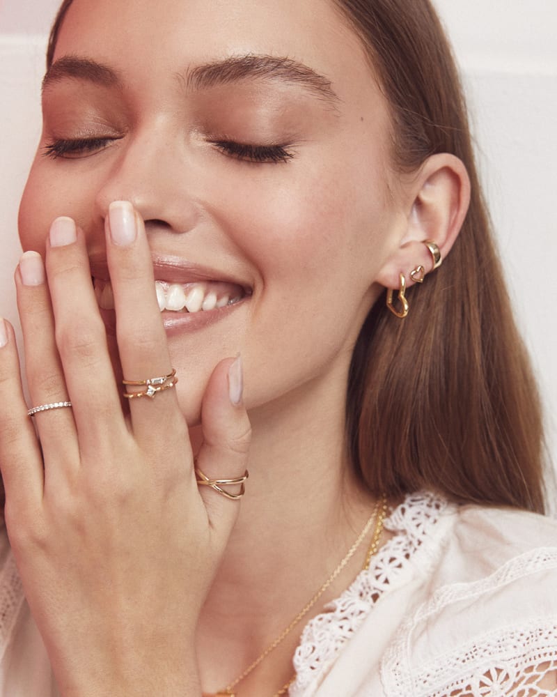 Angie Open Heart Stud Earrings in Sterling Silver image number 1