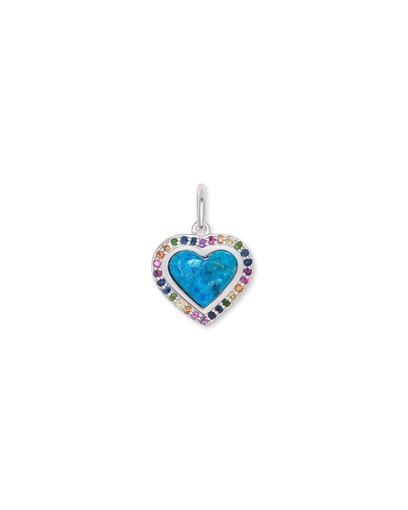Angie Heart Sterling Silver Accent Charm in Turquoise image number 0