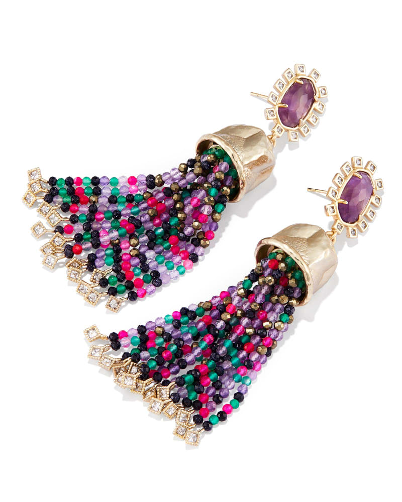 Decker Statement Earrings in Amethyst Mix image number 2