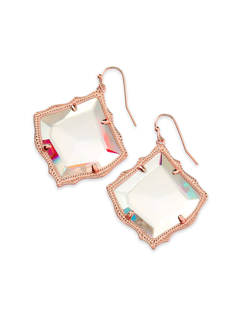 Kirsten Rose Gold Drop Earring in Dichroic Glass image number 0