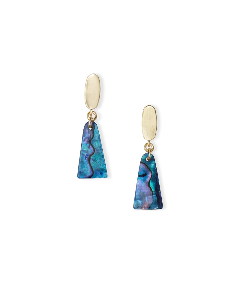 Noah Gold Drop Earrings in Navy Abalone image number 0