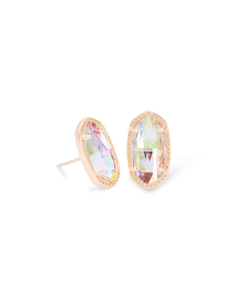 Ellie Rose Gold Stud Earrings in Dichroic Glass image number 0