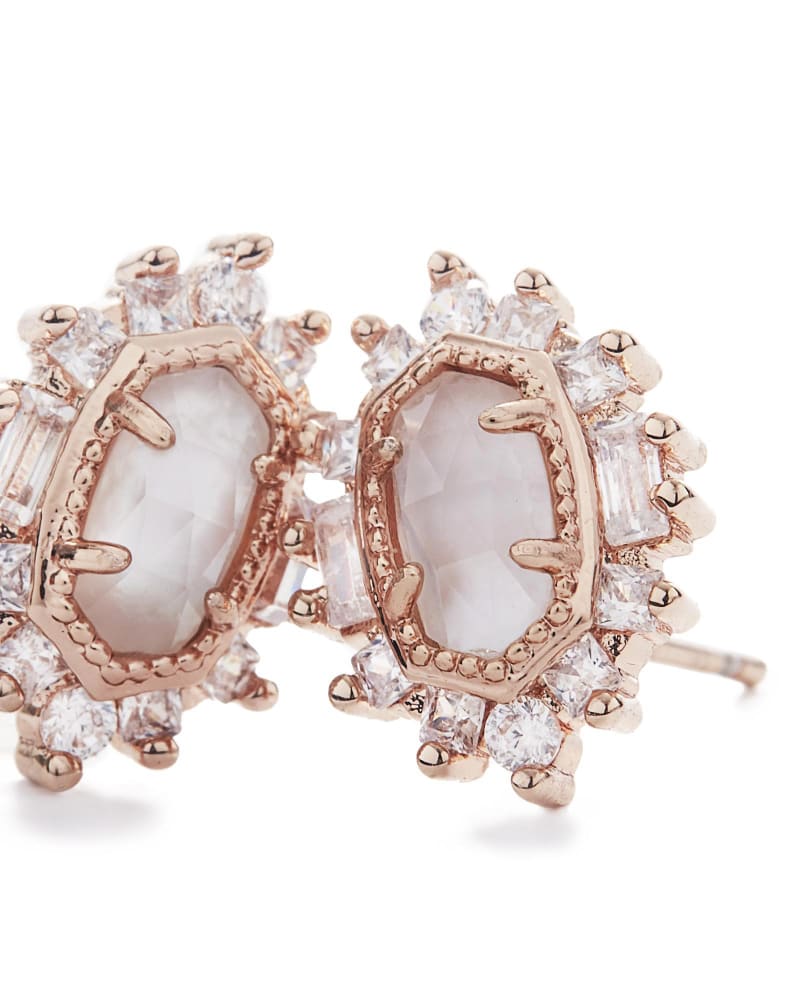 Kaia Stud Earrings in Rose Gold image number 2