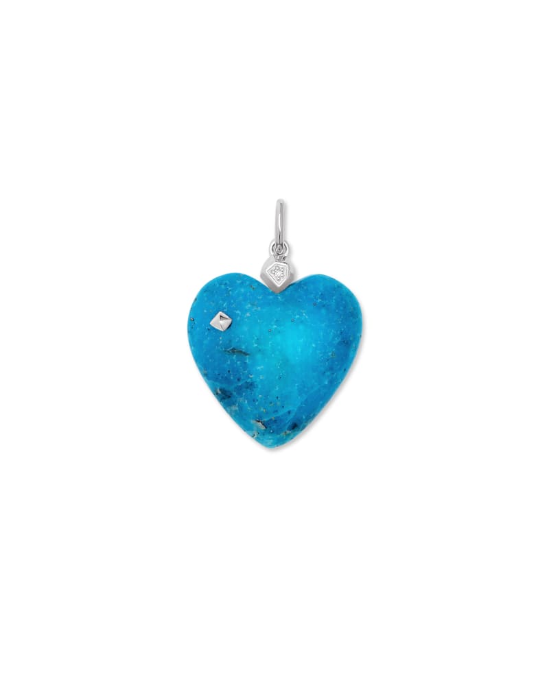 Angie Genuine Turquoise Carved Heart Charm in Sterling Silver image number 0