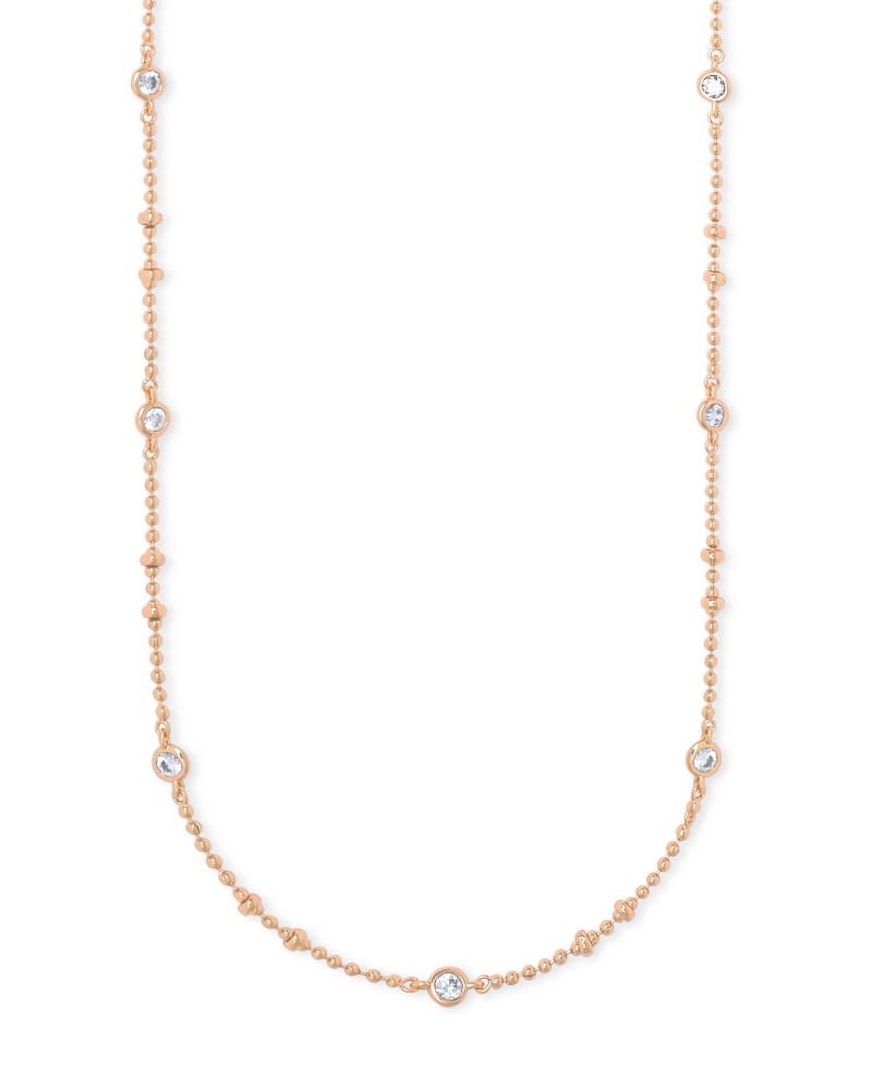 Delilah Crystal Chain Necklace in Rose Gold | Kendra Scott